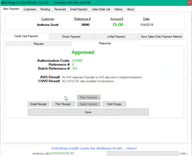 Alternative to QuickBooks Payments for QuickBooks Desktop Premier in action.